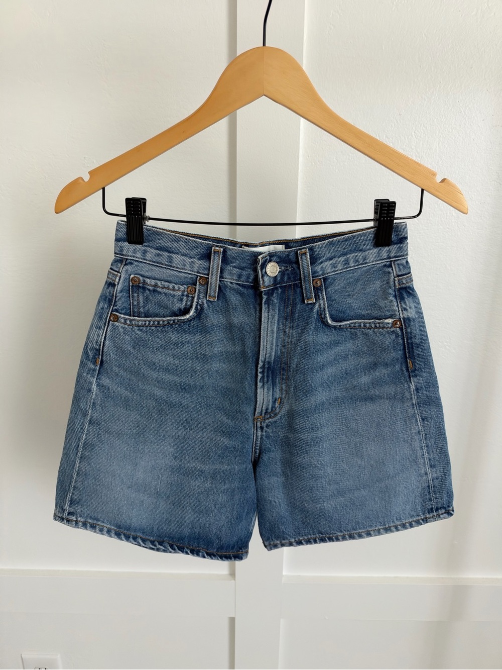 Agolde Parker Long Denim Shorts